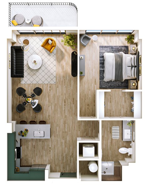 Stella at Star Metals A6 One Bedroom Floor Plan